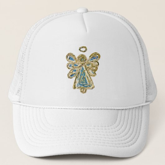 Blue Guardian Angel Custom Art Cap oder Hat Truckerkappe (Vorderseite)