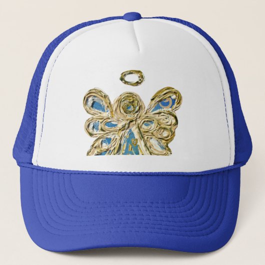 Blue Guardian Angel Custom Art Hat oder Cap Truckerkappe (Vorderseite)