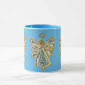 Blue Guardian Angel Custom Coffee Cup Tasse (Zentrum)