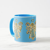 Blue Guardian Angel Custom Coffee Cup Tasse (Vorderseite Links)