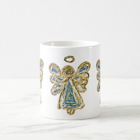 Blue Guardian Angel Custom Coffee Tasse Cup (Mittel)