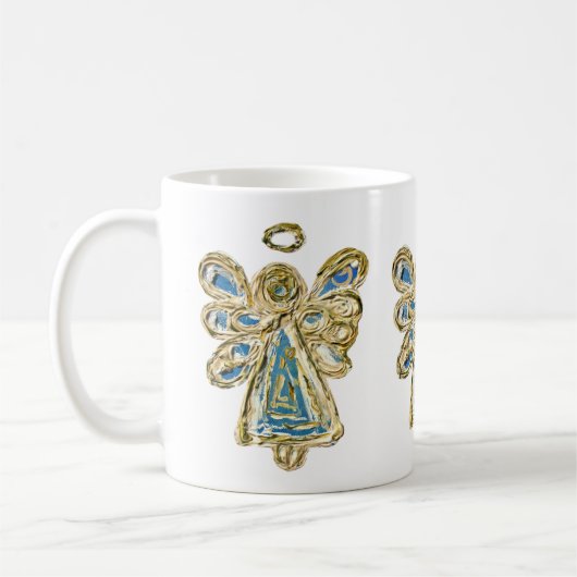 Blue Guardian Angel Custom Coffee Tasse Cup (Links)