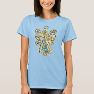 Blue Guardian Angel Custom Holiday Art T - Shirt