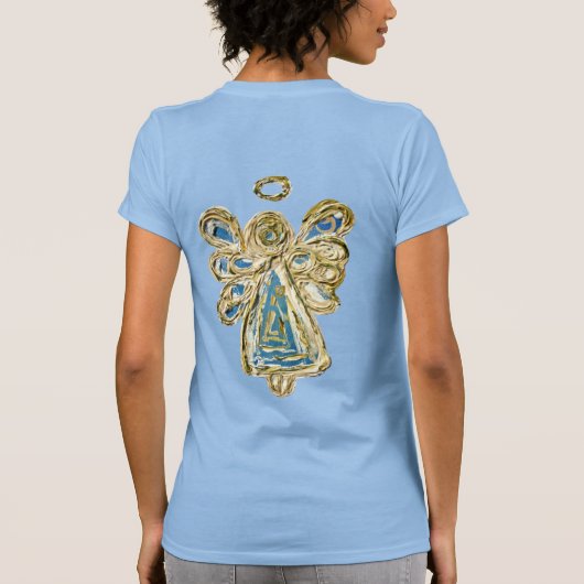 Blue Guardian Angel Custom Holiday Art T - Shirt (Rückseite)
