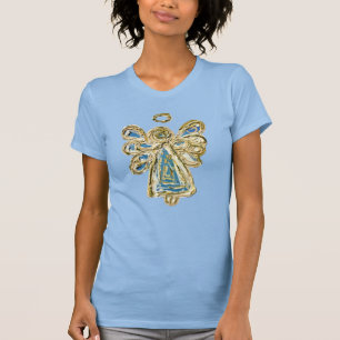 Blue Guardian Angel Custom Holiday Art T - Shirt