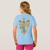 Blue Guardian Angel Custom Holiday Art T - Shirt (Schwarz voll)