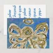 Blue Guardian Angel Custom lädt oder einlädt Einladung (Vorne/Hinten)