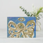 Blue Guardian Angel Custom lädt oder einlädt Einladung (Stehend Vorderseite)