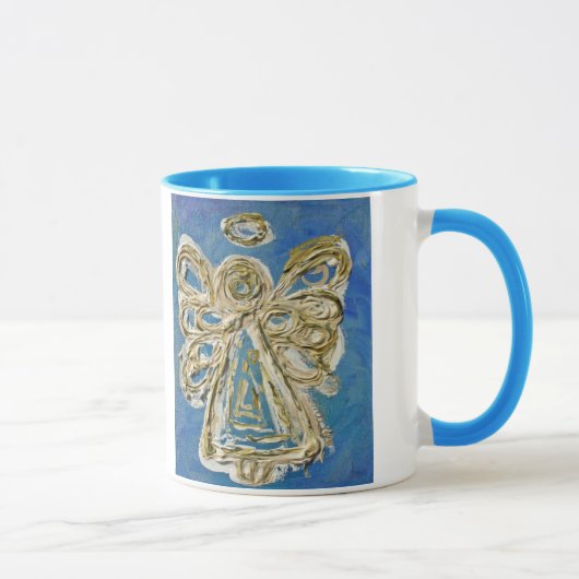 Blue Guardian Angel Holiday Tasse oder Cup (Rechts)