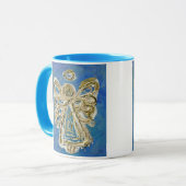 Blue Guardian Angel Holiday Tasse oder Cup (Vorderseite Links)