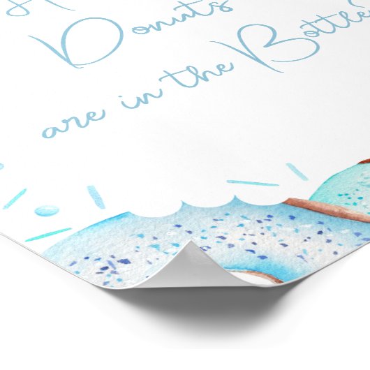 Blue Guess Wie viele Donuts sind in der Flasche Poster (Ecke)