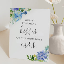 Blue Guess Wie viele Kisses Brautparty Sockelschild