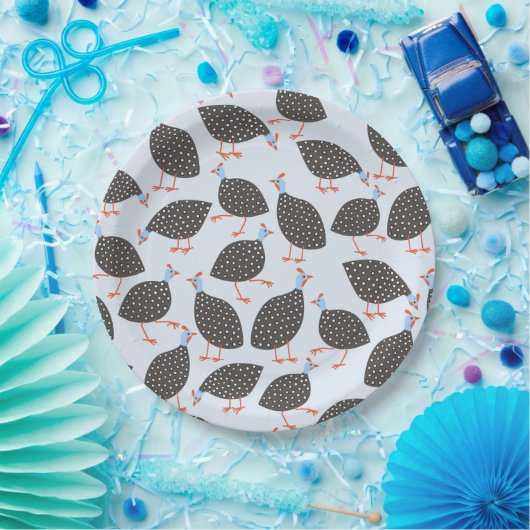 Blue Guinea Hen Pattern Pappteller (Party)