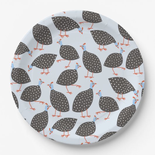 Blue Guinea Hen Pattern Pappteller (Vorderseite)