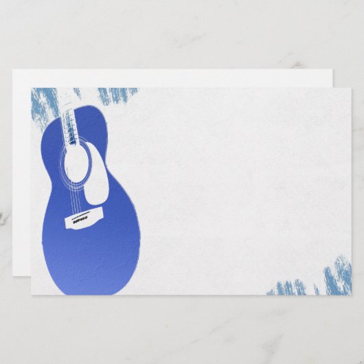 Blue Guitar Briefpapier (Vorne/Hinten)