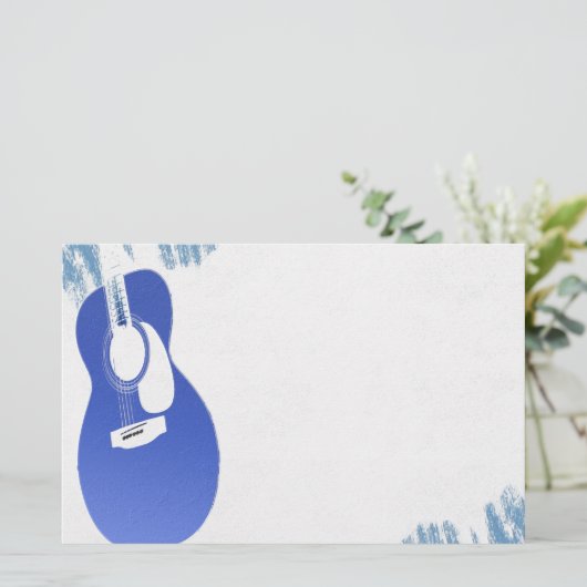 Blue Guitar Briefpapier (Stehend Vorderseite)
