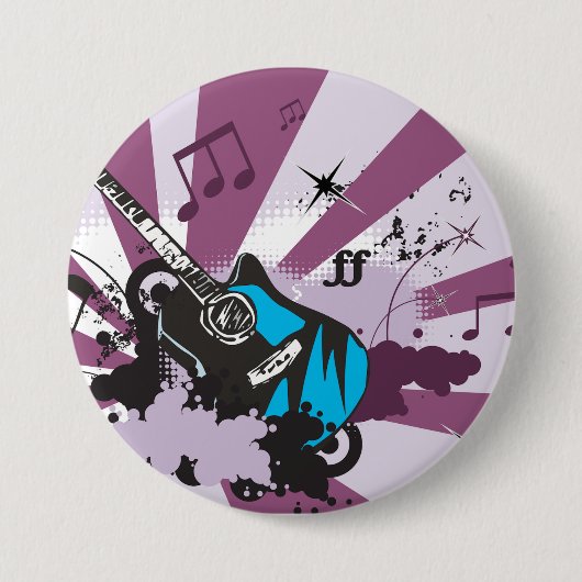 Blue Guitar Button (Vorderseite)