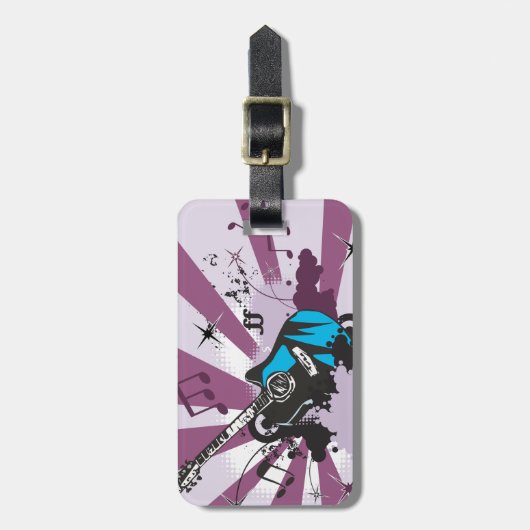 Blue Guitar Gepäckanhänger (Vorderseite vertikal)