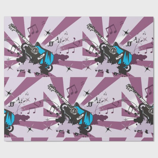 Blue Guitar Geschenkpapier (Flach)