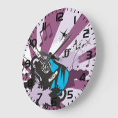 Blue Guitar Große Wanduhr (Winkel)