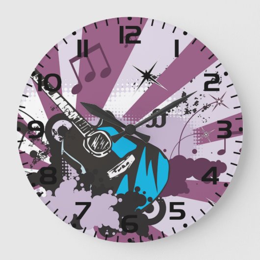 Blue Guitar Große Wanduhr (Vorderseite)