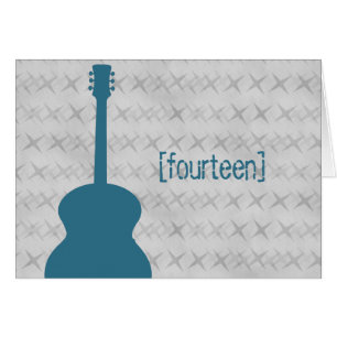 Blue Guitar Grunge Tischnummer Card