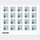 Blue Guitar Grunge Wedding Stickers (Blatt)