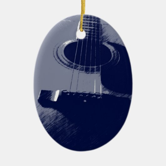 Blue Guitar Keramik Ornament (Vorne)