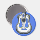 Blue Guitar Monster Face Magnet (Vorderseite/Rückseite)