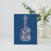 Blue Guitar Music Instrument Postkarte (Stehend Vorderseite)