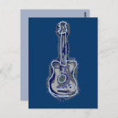 Blue Guitar Music Instrument Postkarte (Vorne/Hinten)