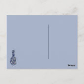 Blue Guitar Music Instrument Postkarte (Rückseite)