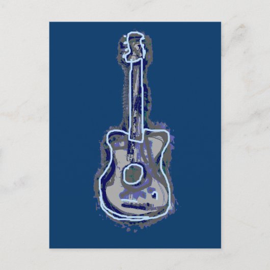 Blue Guitar Music Instrument Postkarte (Vorderseite)