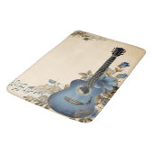 Blue Guitar Musiknotens Blume Badematte (Schrägansicht)