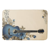 Blue Guitar Musiknotens Blume Badematte (Vorderseite)