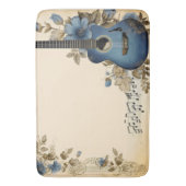 Blue Guitar Musiknotens Blume Badematte (Vorderseite Vertikal)