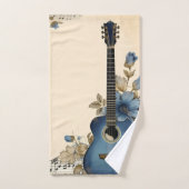Blue Guitar Musiknotens Blume Badhandtuch Set (Handtuch)