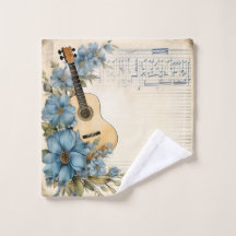 Blue Guitar Musiknotens Blume