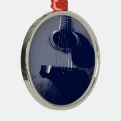 Blue Guitar Ornament Aus Metall (Rechts)