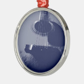 Blue Guitar Ornament Aus Metall (Links)