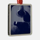Blue Guitar Ornament Aus Metall (Rechts)