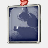 Blue Guitar Ornament Aus Metall (Links)
