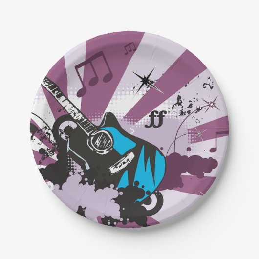 Blue Guitar Pappteller (Vorderseite)