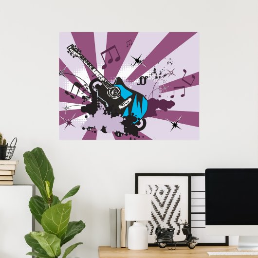 Blue Guitar Poster (Heimbüro)