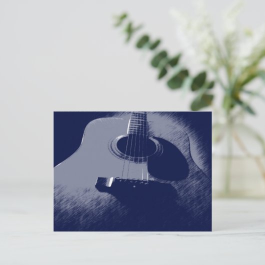 Blue Guitar Postkarte (Stehend Vorderseite)