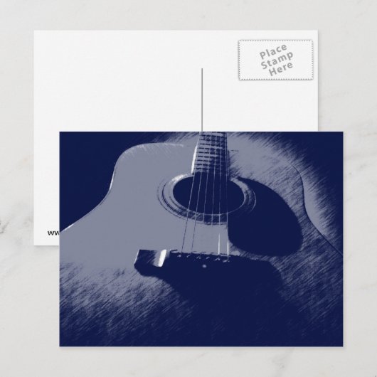 Blue Guitar Postkarte (Vorne/Hinten)