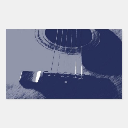 Blue Guitar Rechteckiger Aufkleber (Vorderseite)
