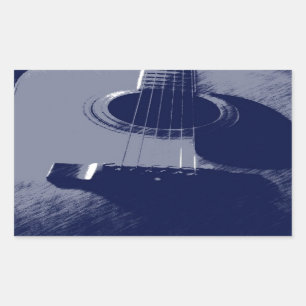 Blue Guitar Rechteckiger Aufkleber