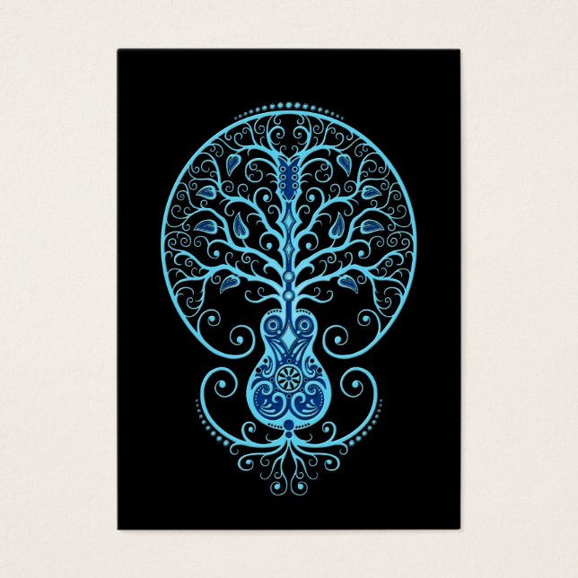 Blue Guitar Tree of Life auf Black (Vorderseite)