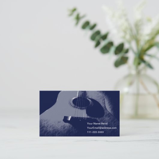 Blue Guitar Visitenkarte (Stehend Vorderseite)
